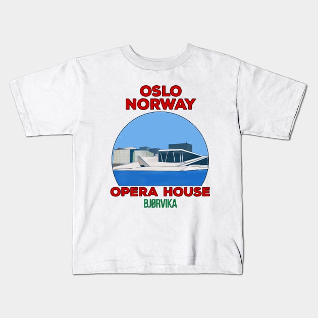 Oslo Opera House Norway Kids T-Shirt by DiegoCarvalho